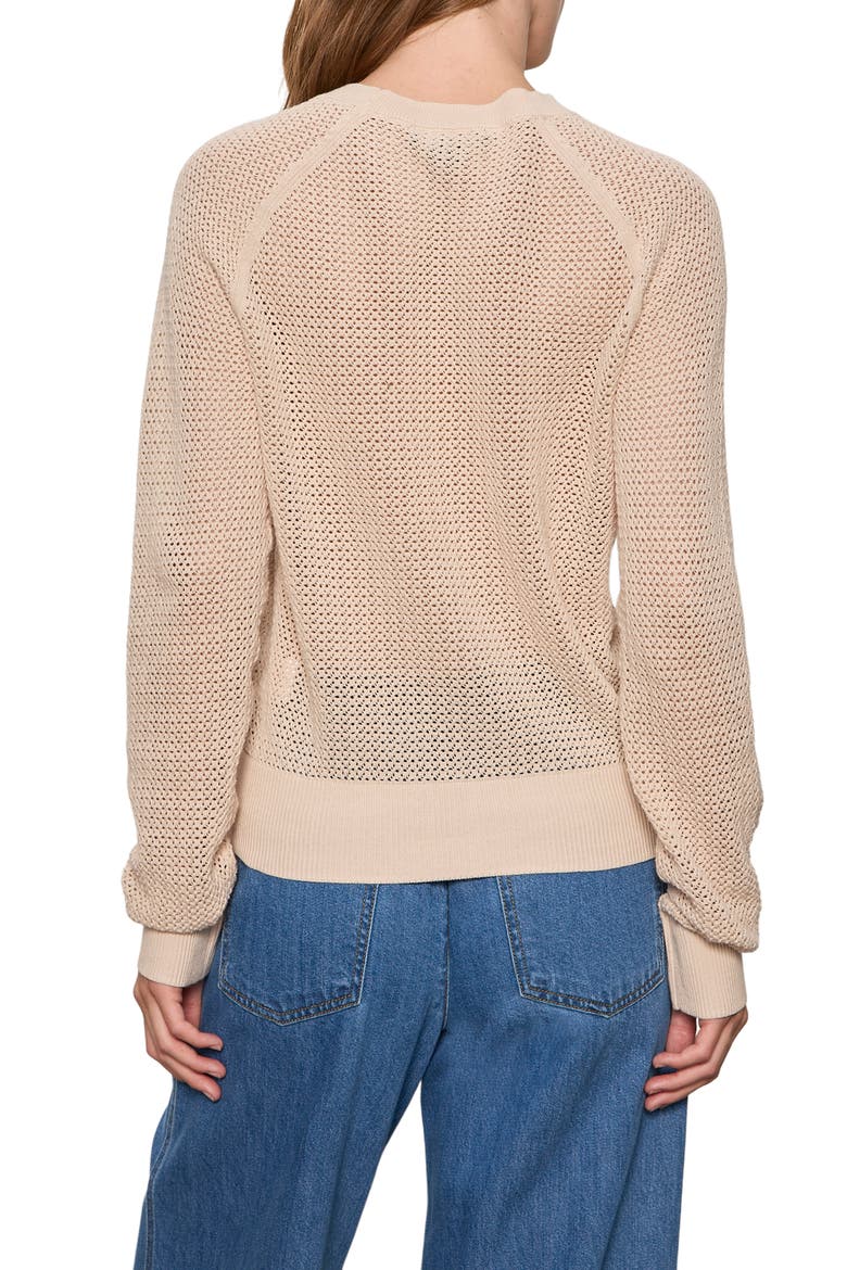 Soleil Open Stitch Sweater, Alternate, color, DARK OPAL WHITE