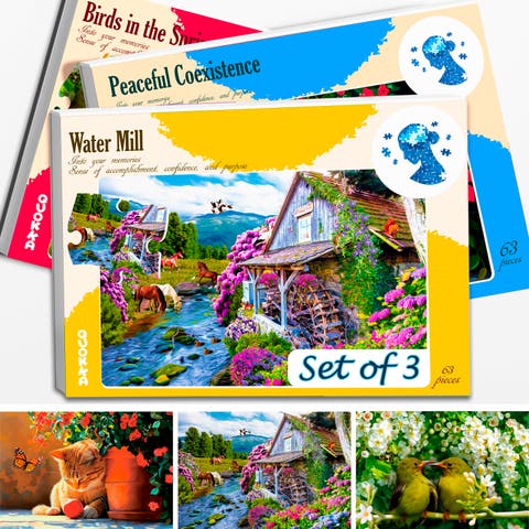 Dementia Puzzle Set for Adults - Large Piece Jigsaw Puzzles for Seniors