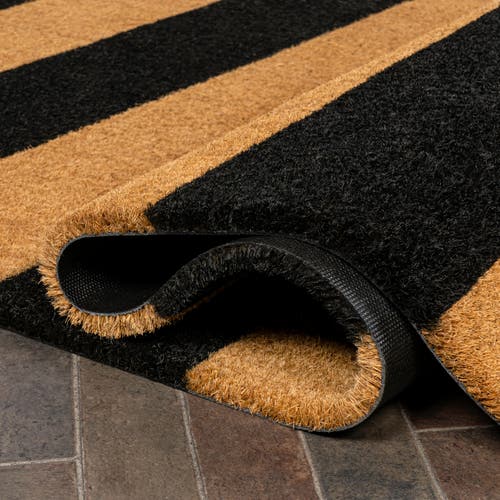 Jonathan Y Sutton Modern Coastal Striped Coir Indoor/outdoor Area Rug In Multi