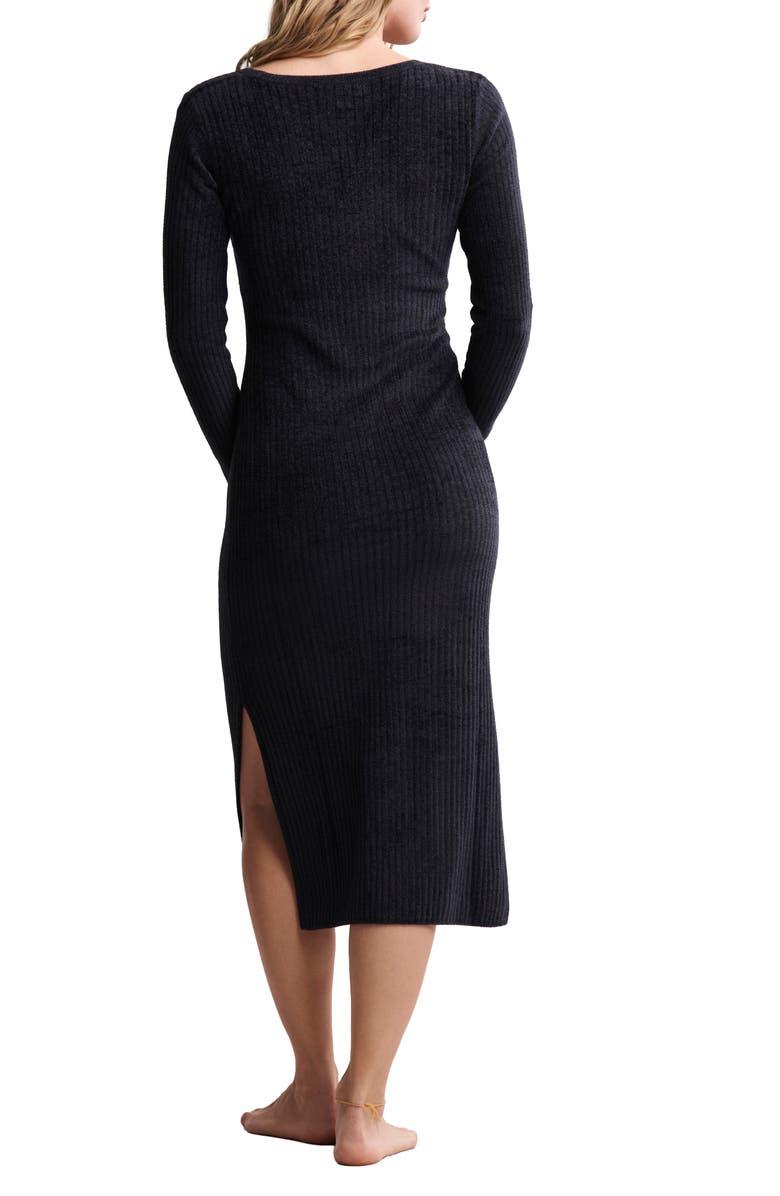 Barefoot Dreams<sup>®</sup> CozyChic<sup>®</sup> Ultra Lite<sup>®</sup> Rib Scoop Neck Midi Dress, Alternate, color, Black