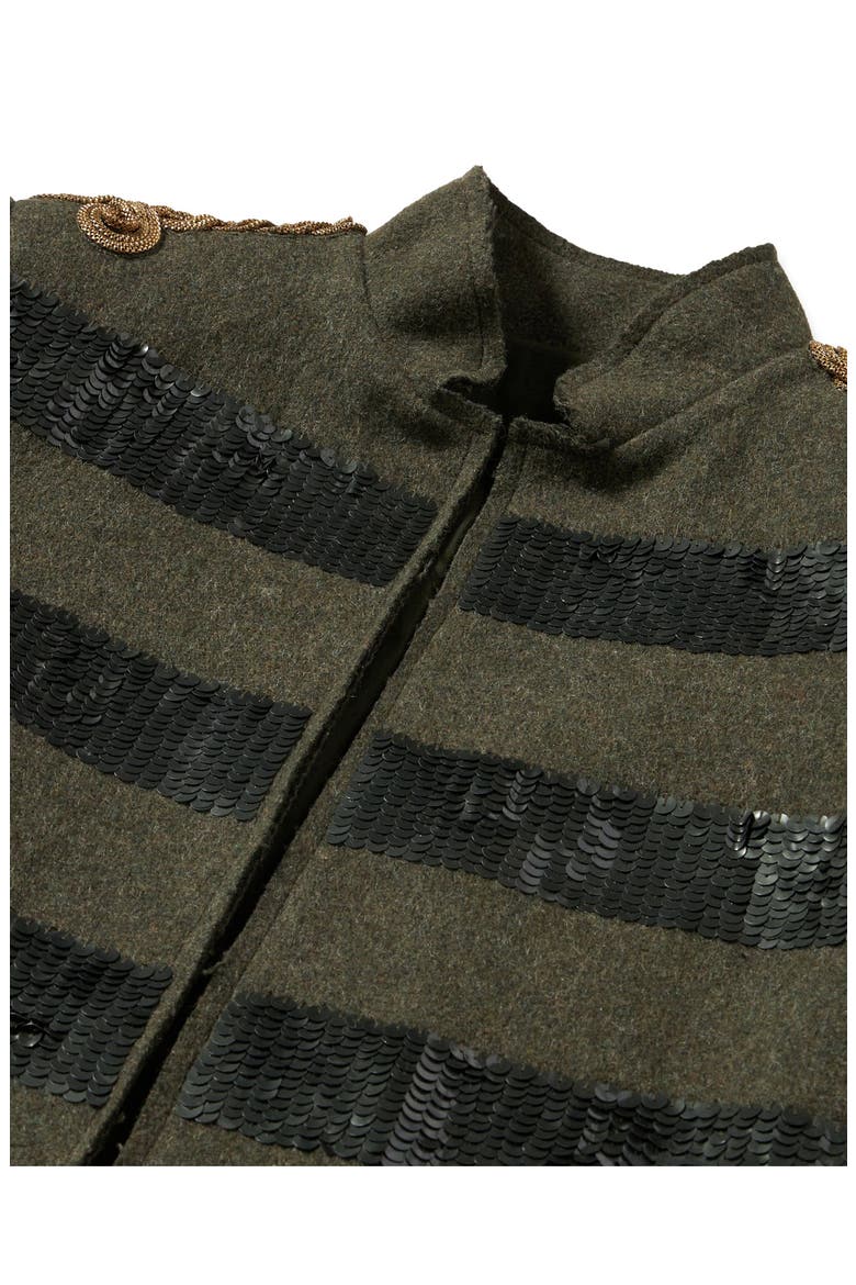 Classic Wool Pailettes Jacket, Alternate, color, Military Green