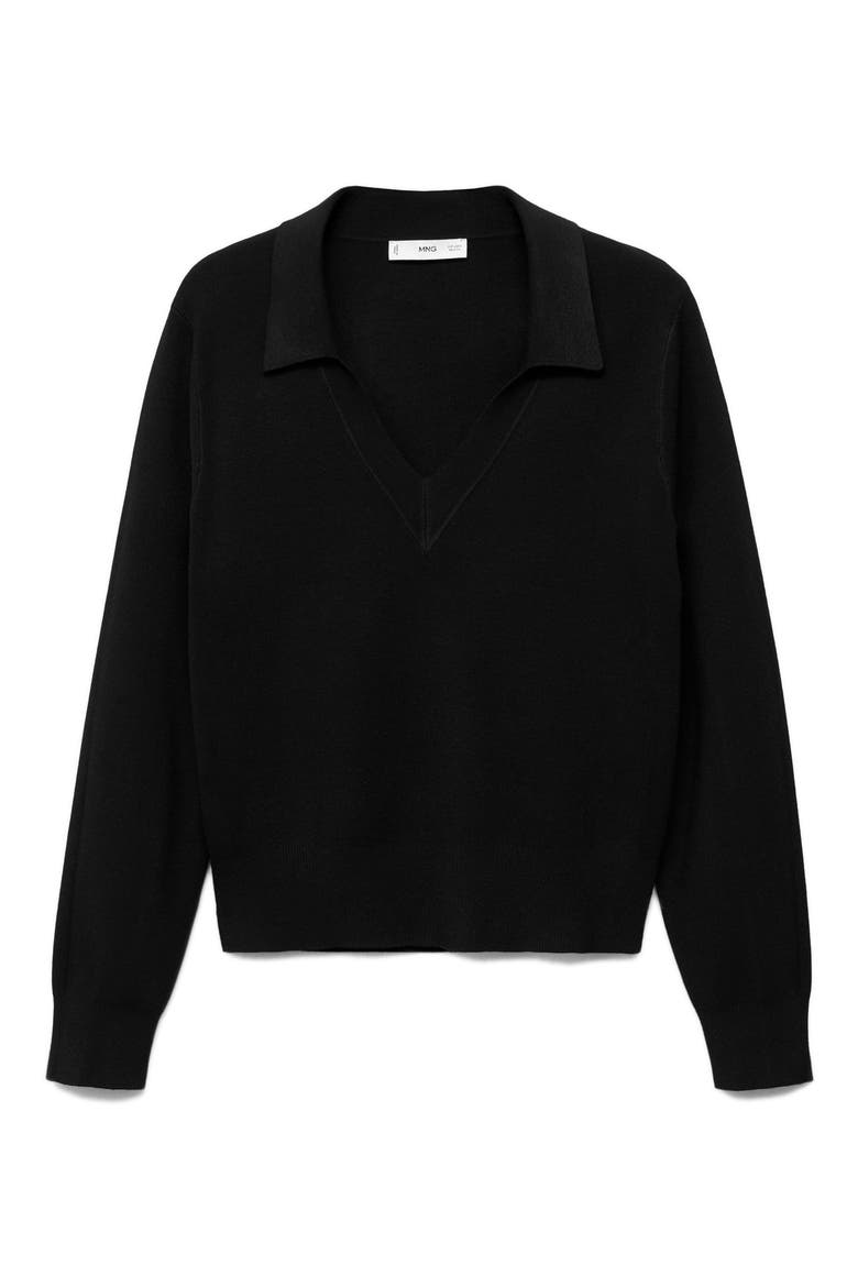 Johnny Collar Sweater, Alternate, color, BLACK