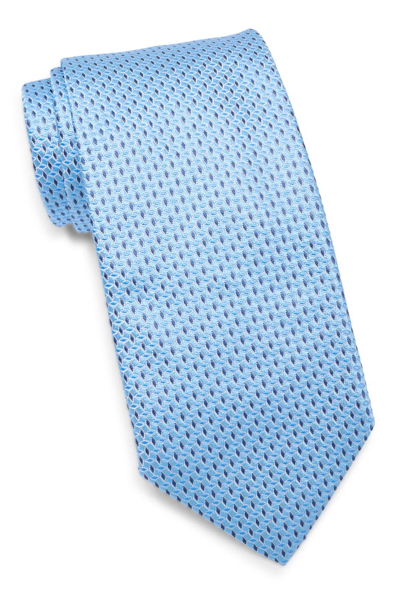 Geo Jacquard Silk Tie, Main, color, SKY