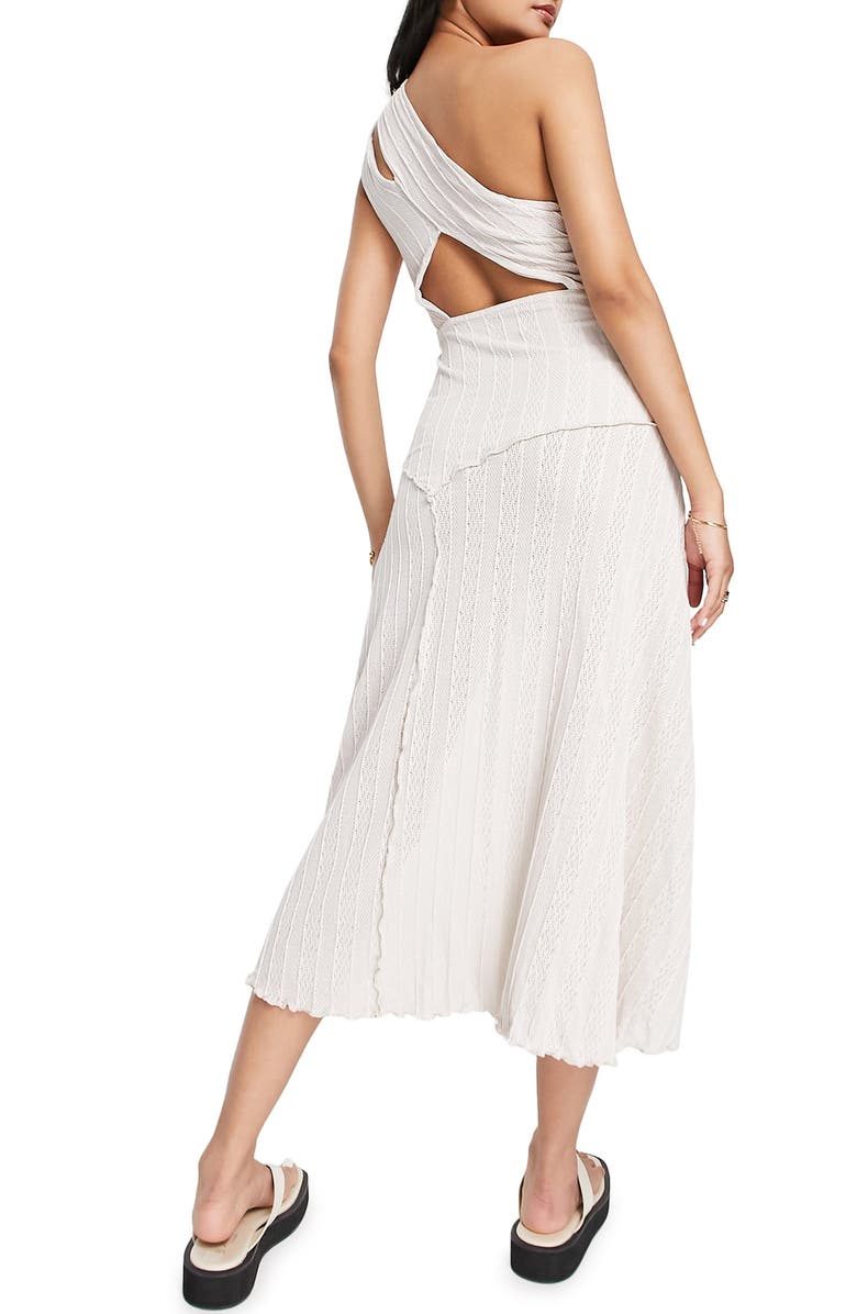 ASOS DESIGN One-Shoulder Cutout Knit Midi Dress, Alternate, color,