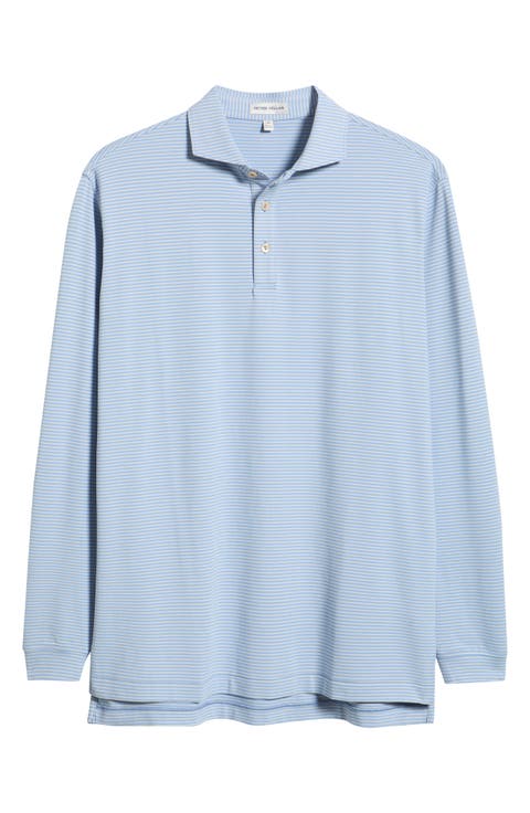 Lyons Stripe Summer Comfort Long Sleeve Performance Jersey Polo