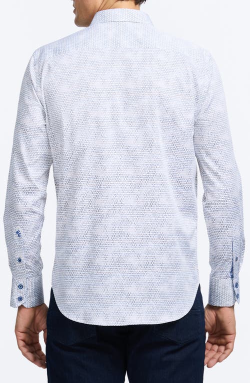 Robert Graham Akehurst Geo Print Stretch Cotton Button-up Shirt In White