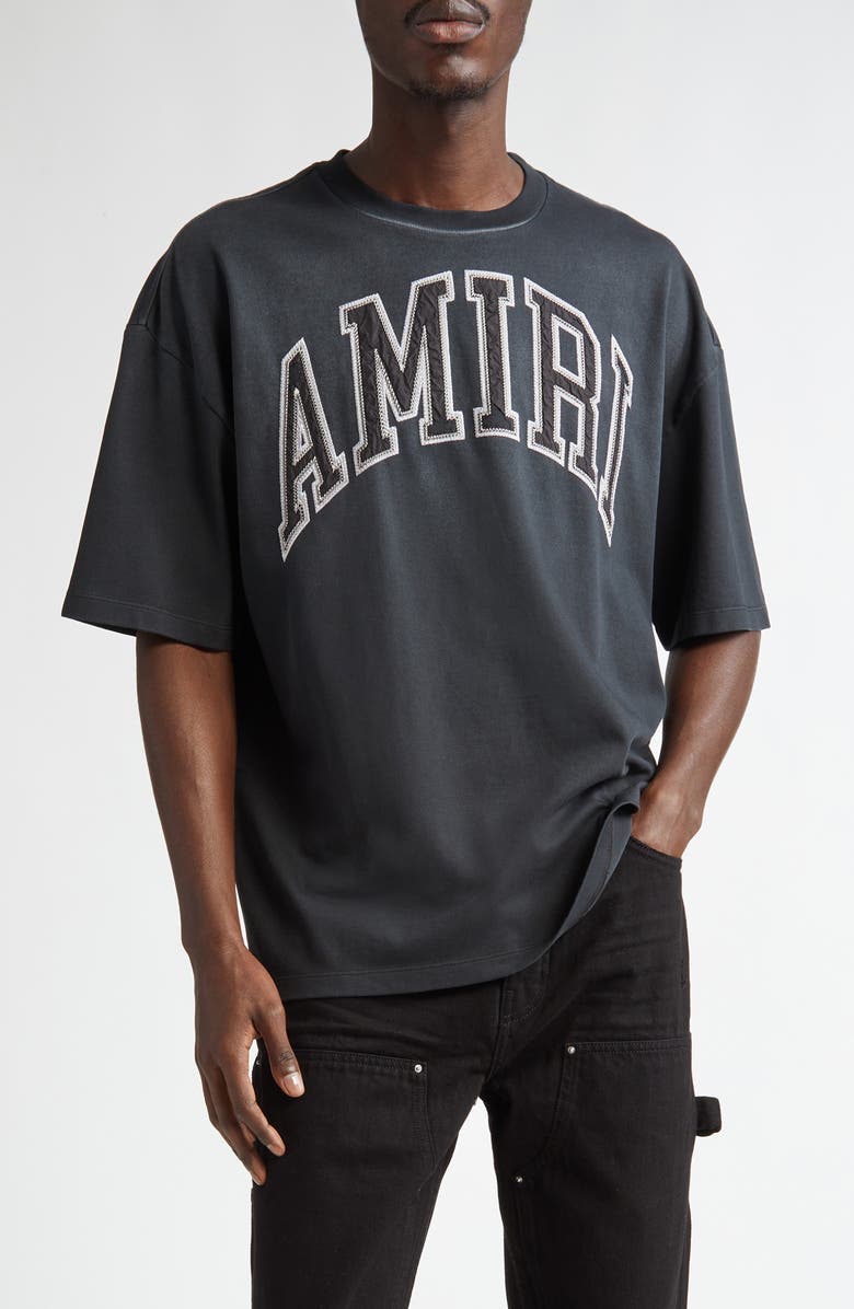 AMIRI Arched Core Logo Oversize Graphic T-Shirt, Main, color, Black