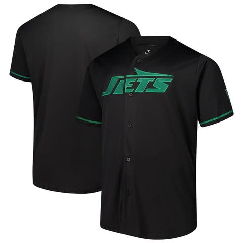 Men's Fanatics  Black New York Jets Pop Full-Button Jersey