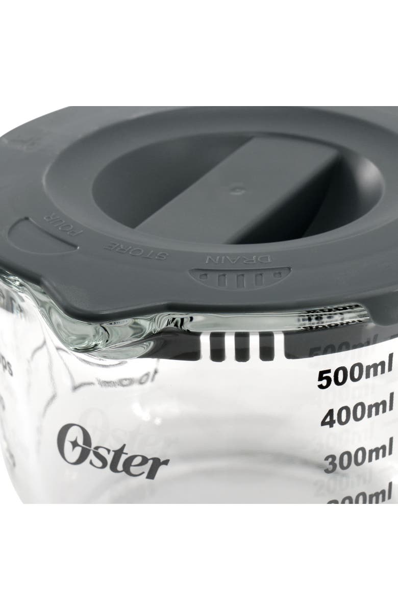 OSTER Coolidge 16 Ounce Glass Measuring Cup with Lid, Alternate, color, Grey