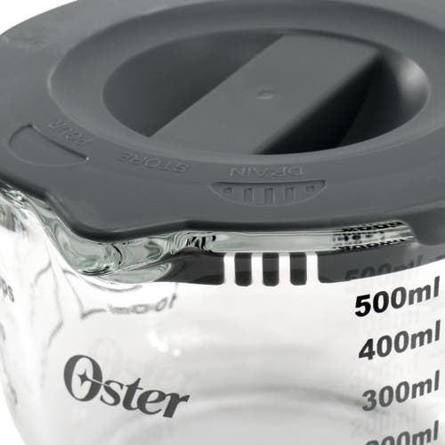 Oster Coolidge 16 Ounce Glass Measuring Cup With Lid In Gray