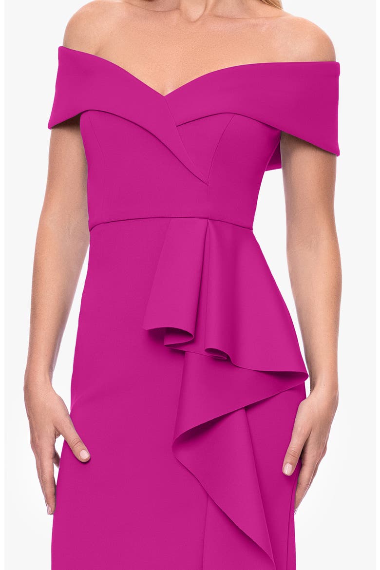 Off the Shoulder Scuba Cocktail Dress, Alternate, color, ORCHID