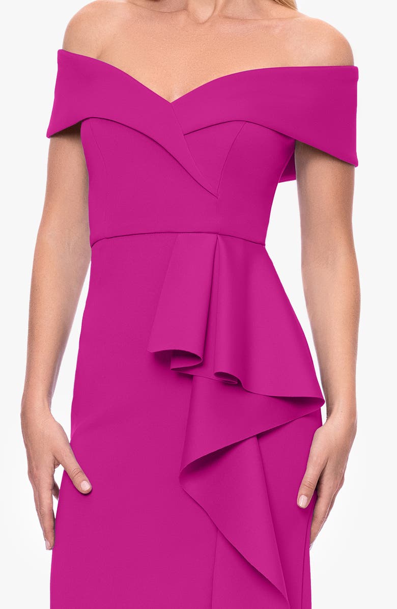 Xscape Evenings Off the Shoulder Scuba Cocktail Dress, Alternate, color, 