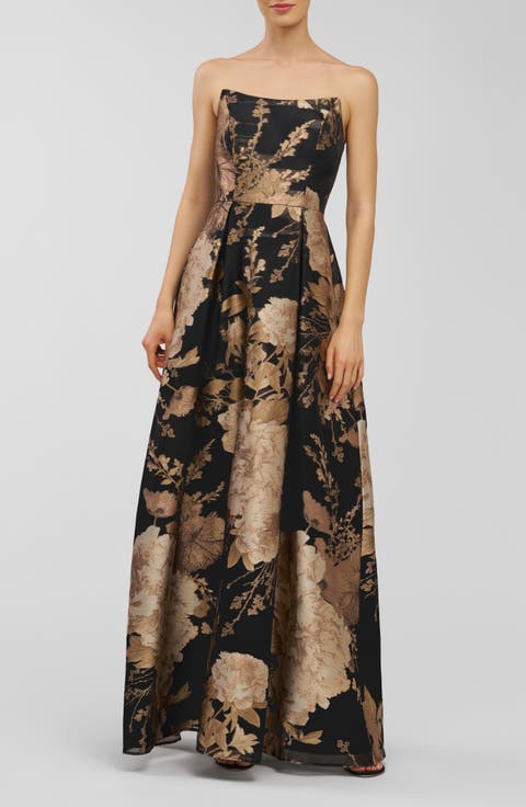 Willow Metallic Strapless Gown
