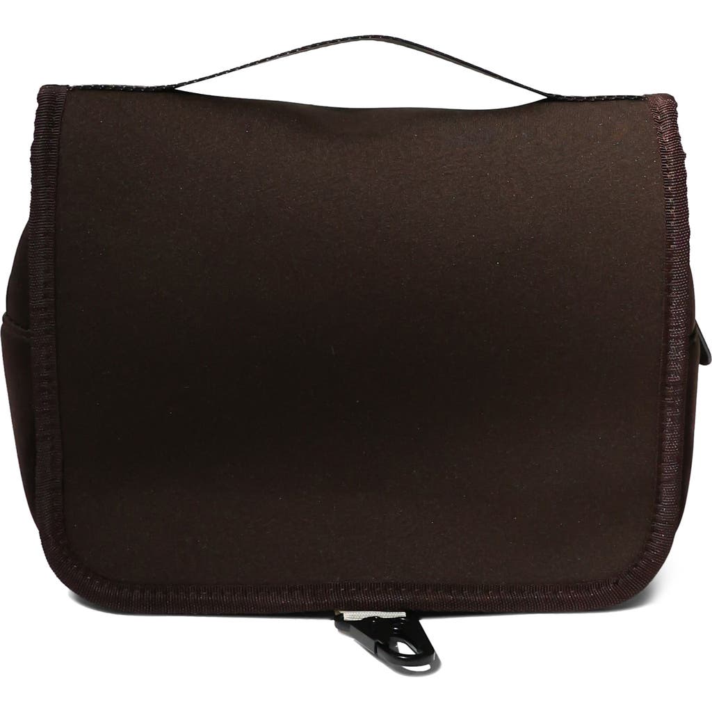 Pop Ups Brand Neoprene Water Resistant Hanging Toiletry Case In Brown