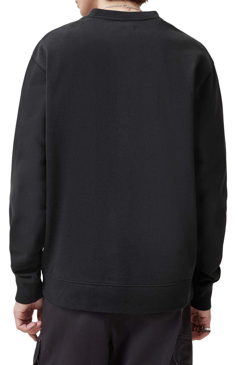 AllSaints Lover Crewneck Sweatshirt, Alternate, color, Washed Black