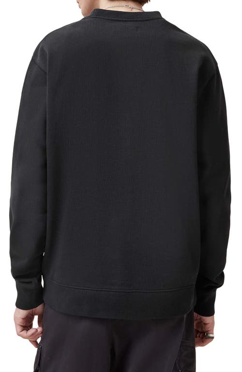 Allsaints Lover Heart Patch Relaxed Fit Sweatshirt In Washed Black