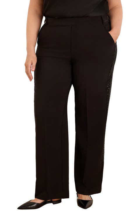 Lenox Sequin Side Stripe Wide Leg Pants
