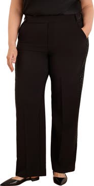 NIC+ZOE Lenox Sequin Side Stripe Wide Leg Pants