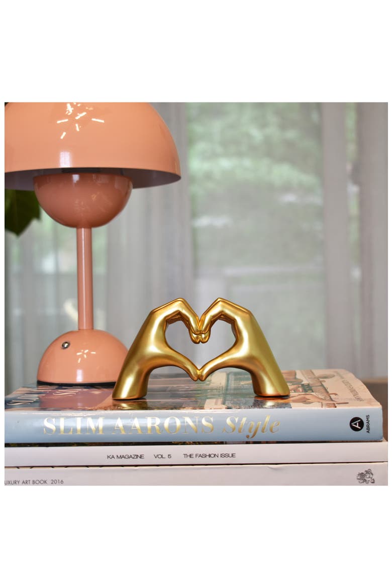 Heart Sign Hands Sculpture, Alternate, color, GOLD