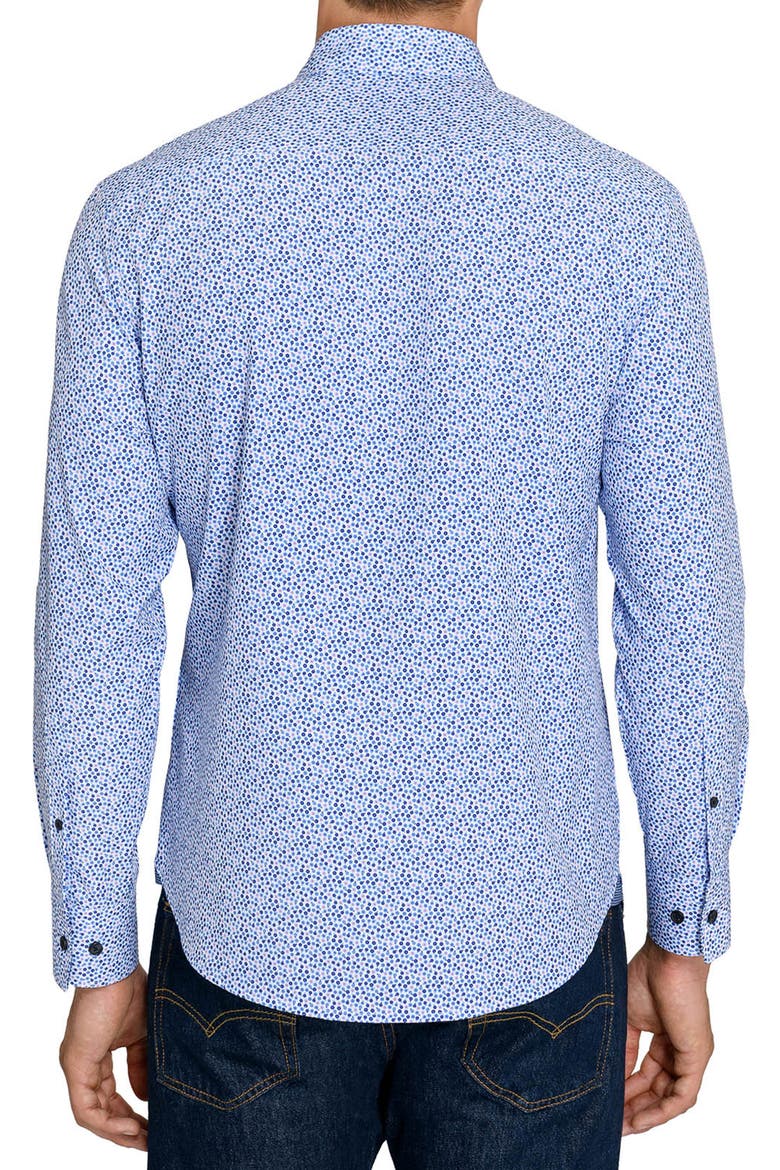Floral Performance Shirt, Alternate, color, WHITE/ PURPLE