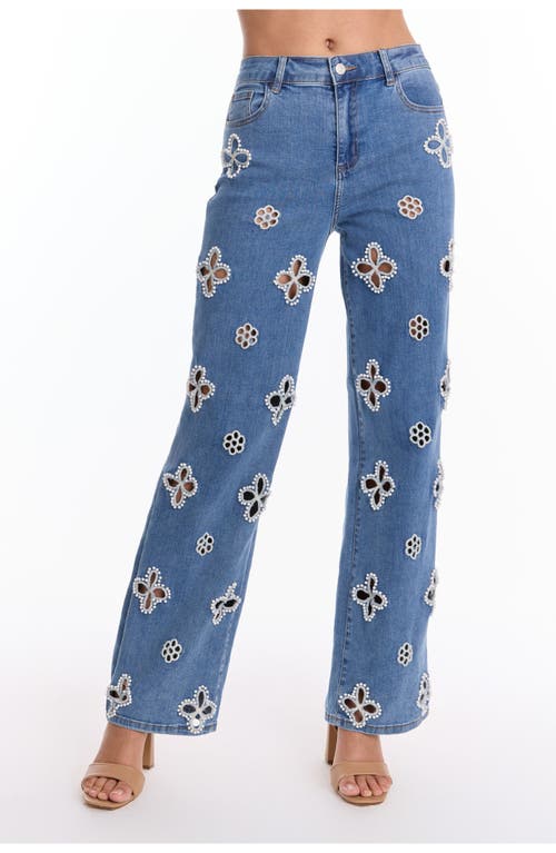 The Noli Shop Kaia Pearl High Rise Jean Petite In Blue