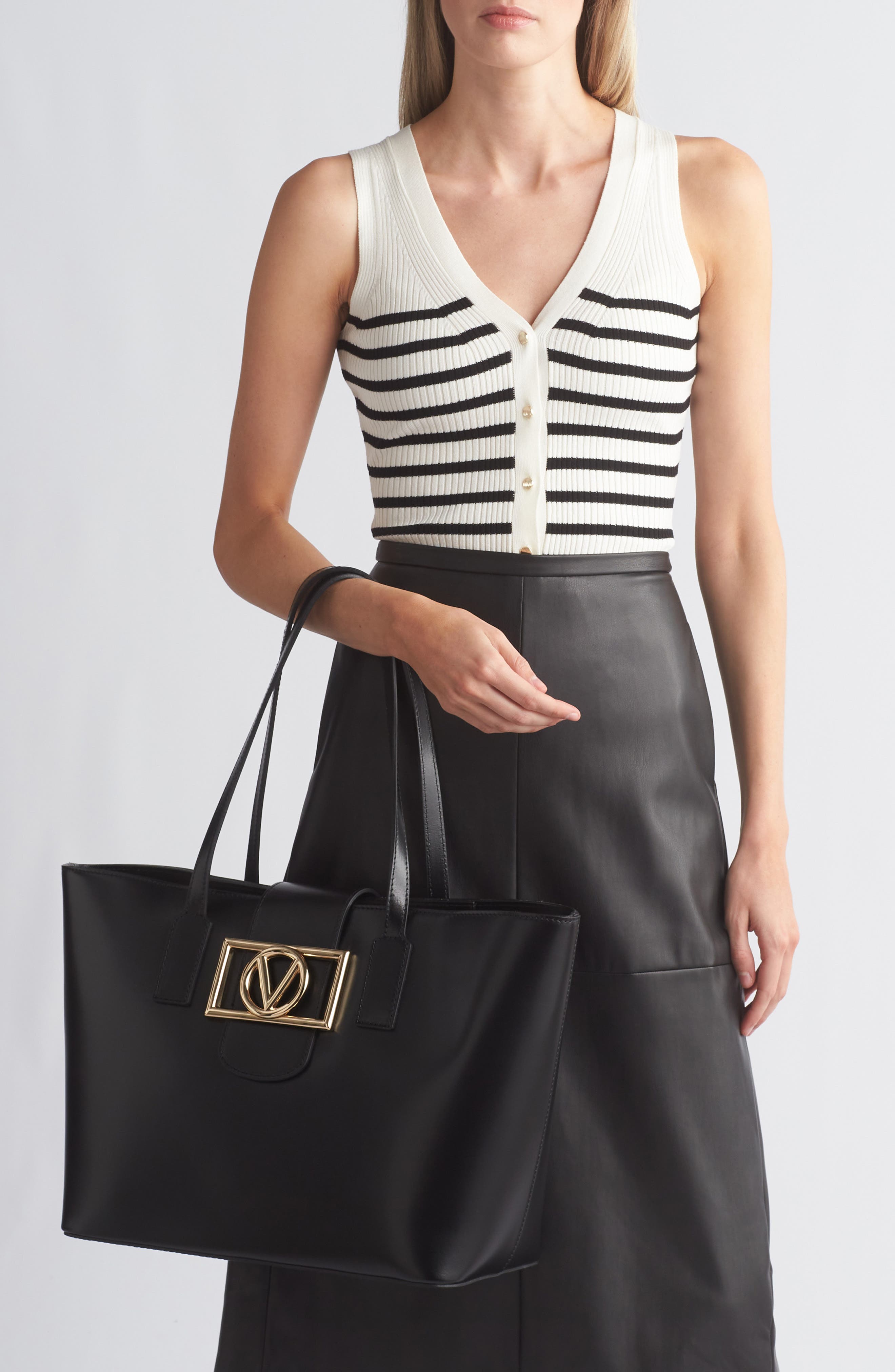 VALENTINO BY MARIO VALENTINO Marion Super V Leather Tote Bag, Alternate, color, 