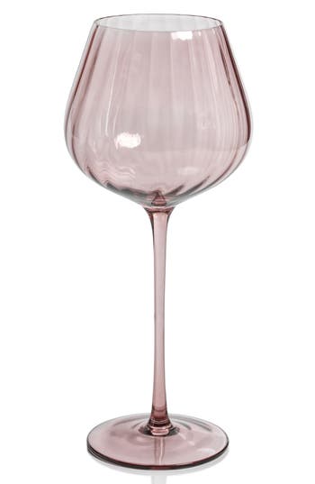 Zodax Malden Optic Set Of 4 Red Wine Glasses In Pink