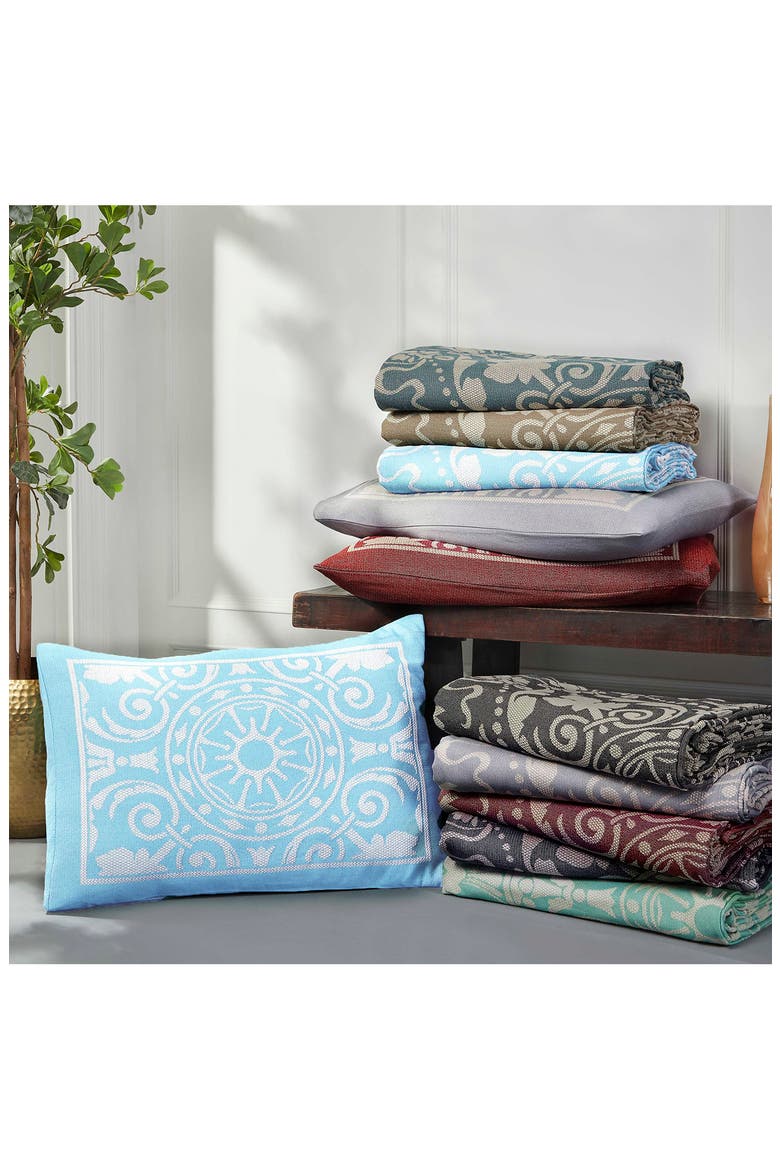 Kymbal Cotton Blend Jacquard Bedspread & Shams Set, Alternate, color, CHARCOAL