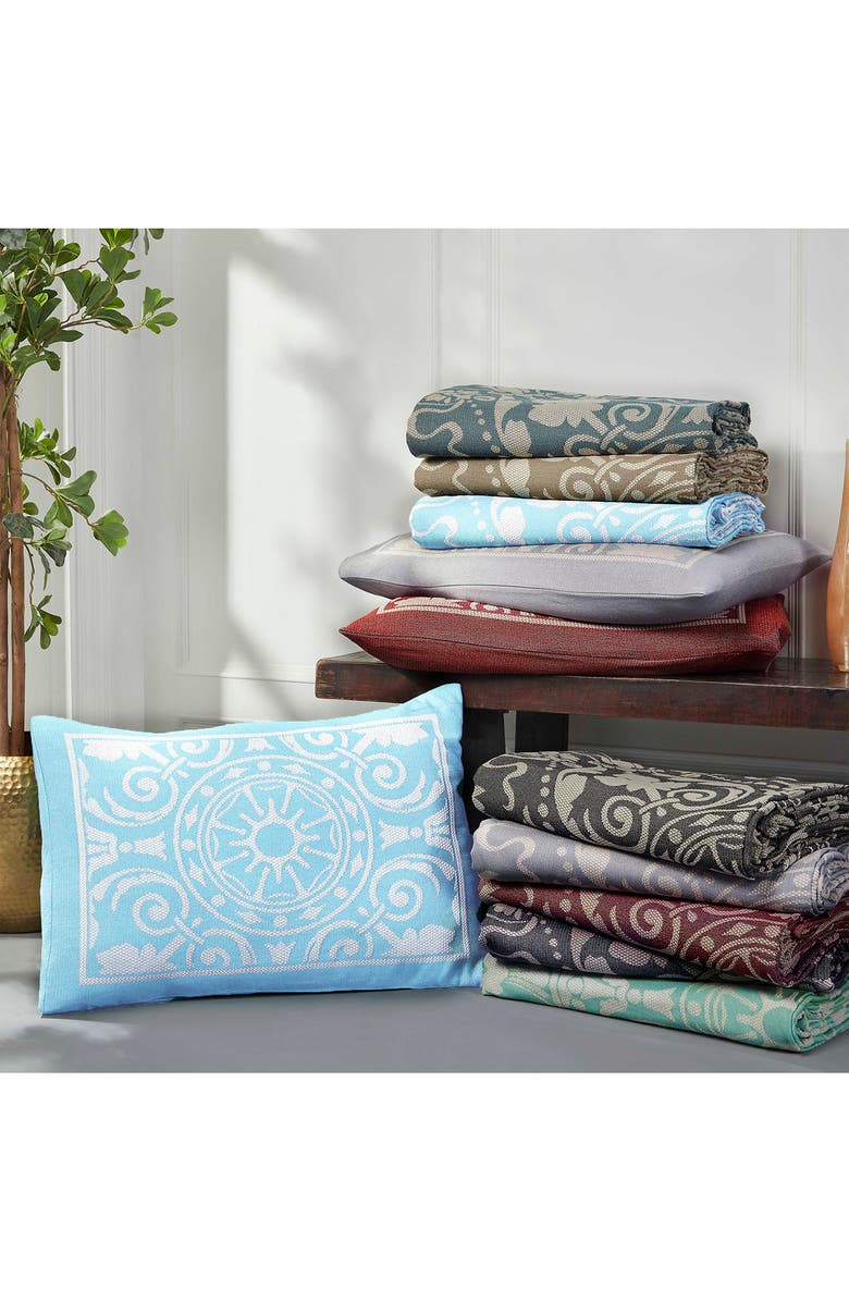 Superior Kymbal Cotton Blend Jacquard Bedspread & Shams Set, Alternate, color, Charcoal