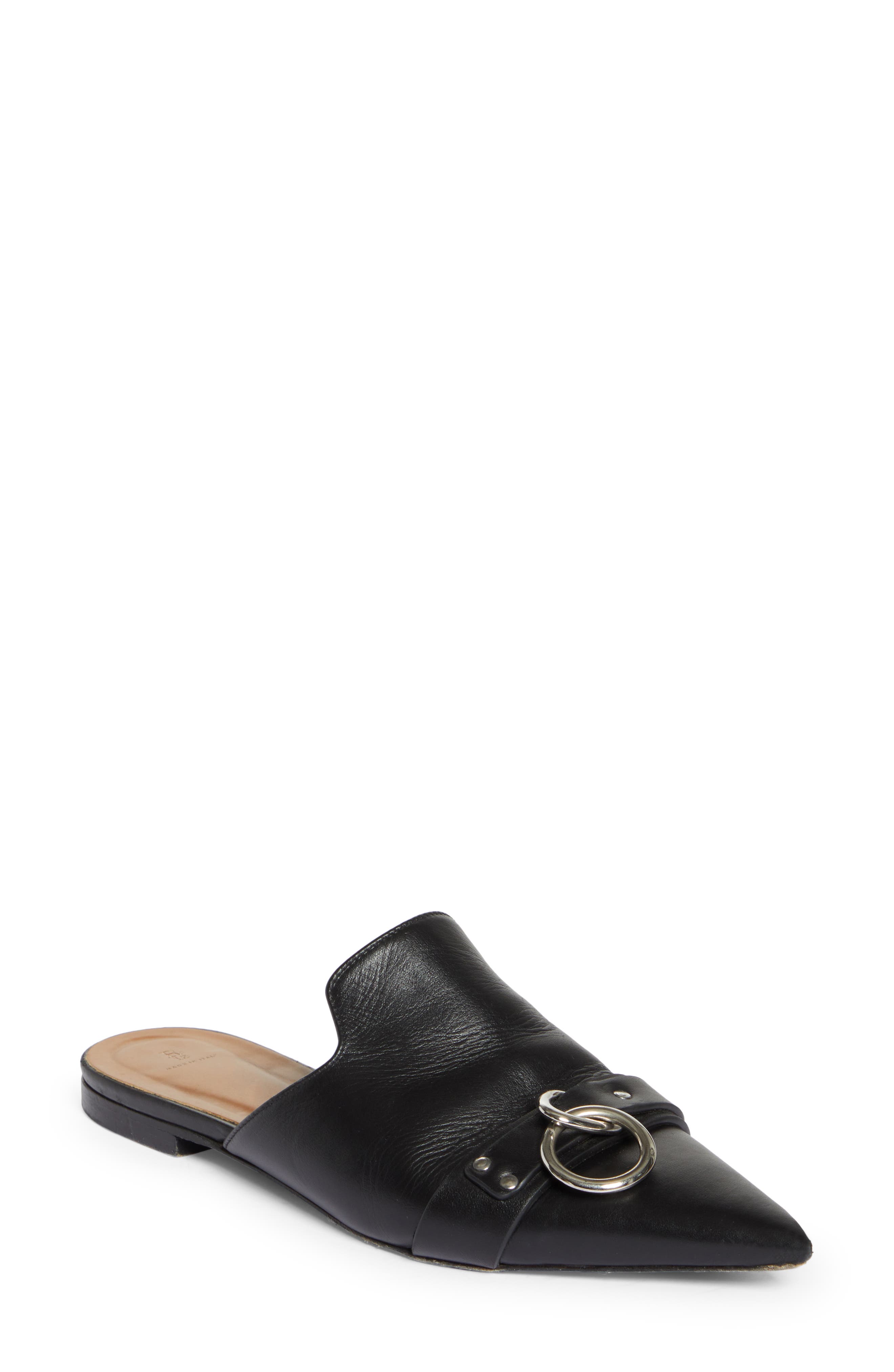 R13 Pointed Toe Flat, Main, color, 