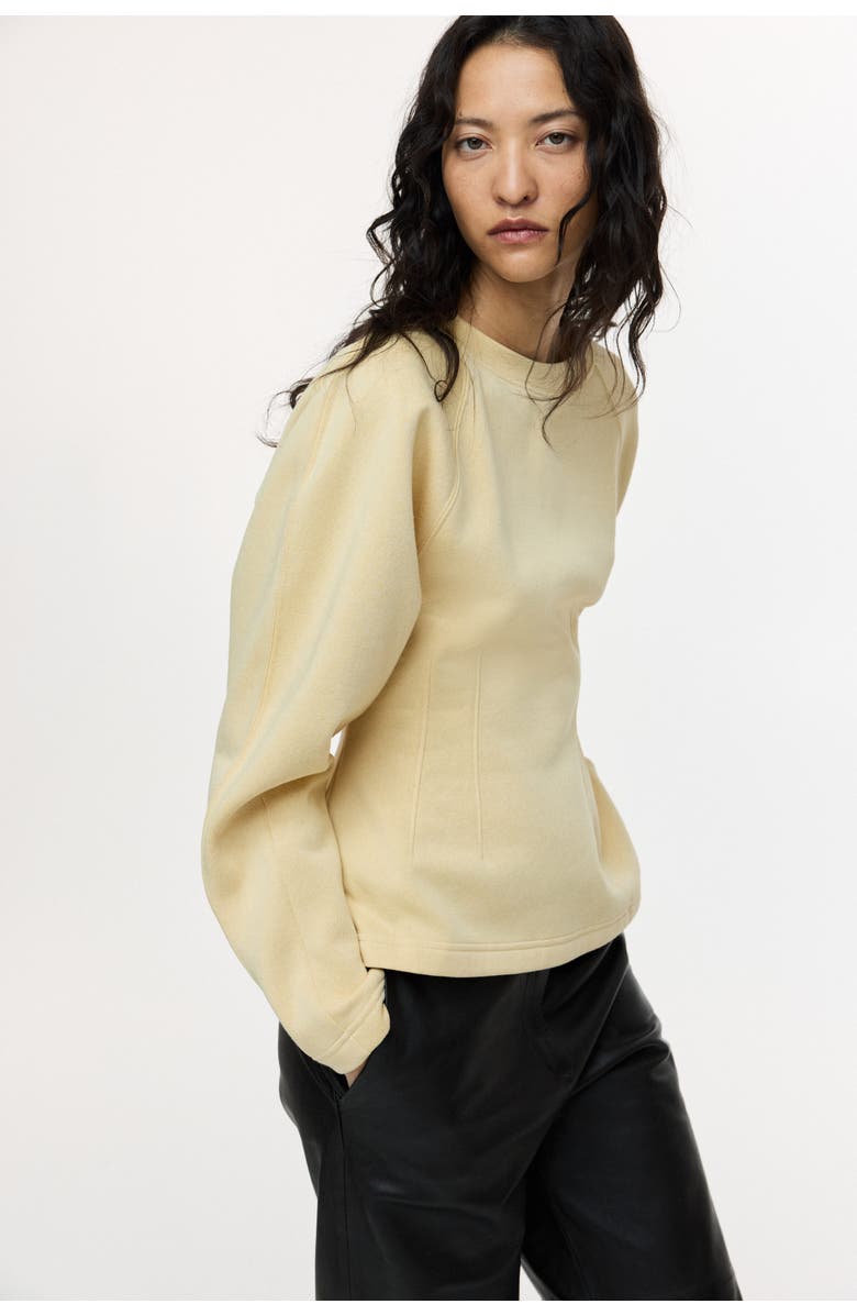 H&M Waisted Sweatshirt, Alternate, color, Beige