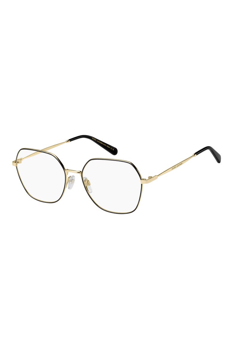 55mm Round Optical Glasses, Alternate, color, GOLD BLACK