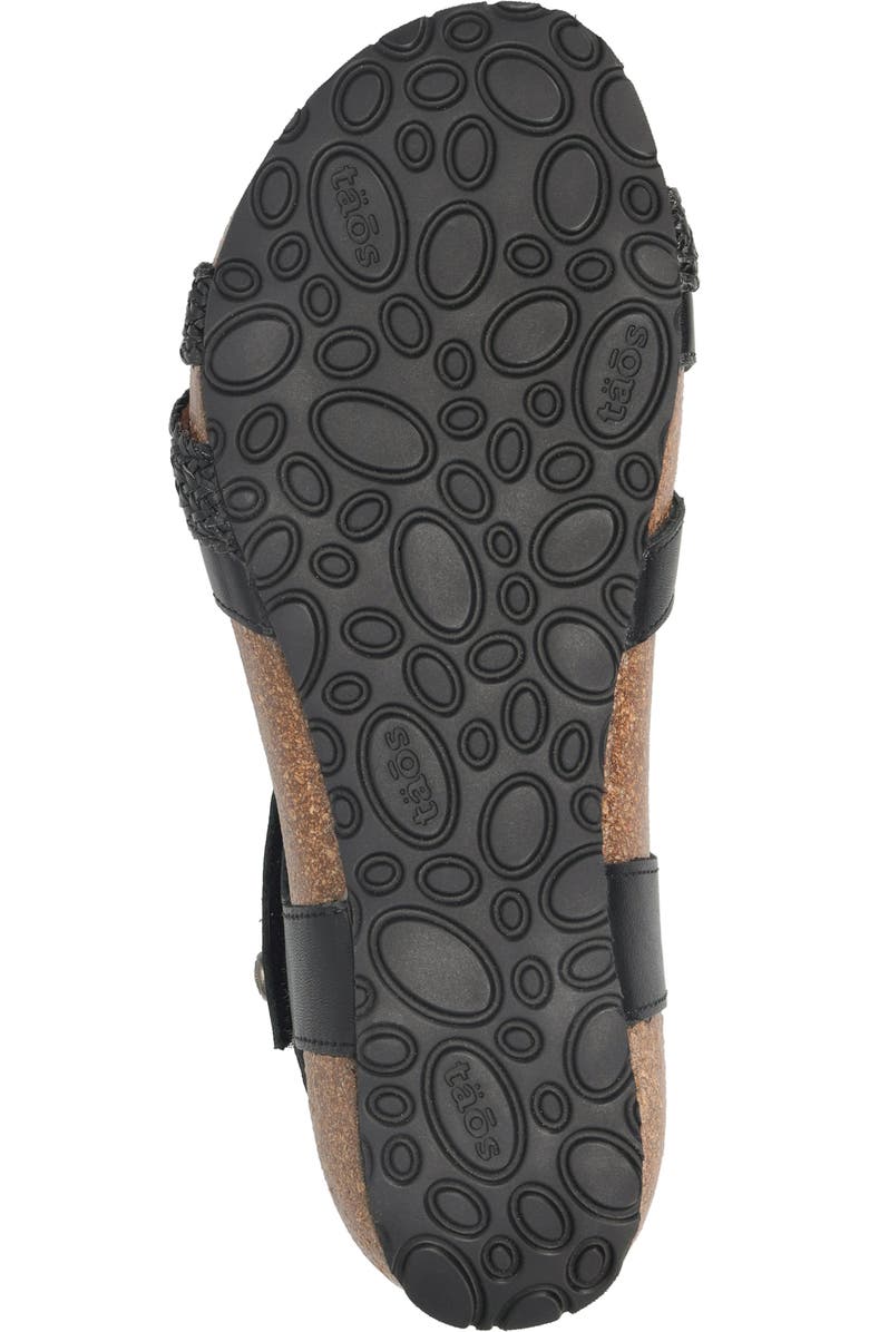 Taos 'Trulie' Wedge Sandal, Alternate, color, Black Leather