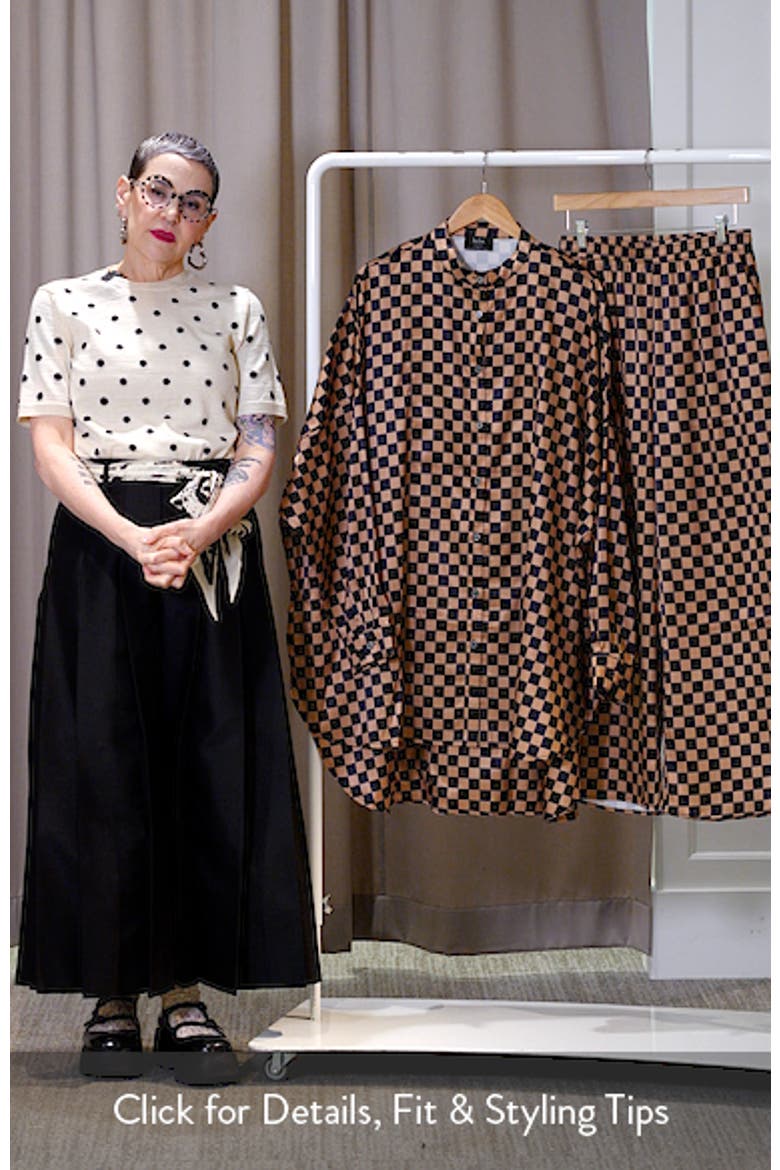 Iced Coffee Checkerboard Button-Up Satin Shirt & Pants Set video