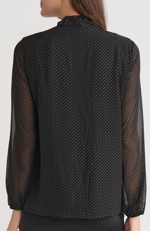 Kasper Ruffle Tie Front Top In Black