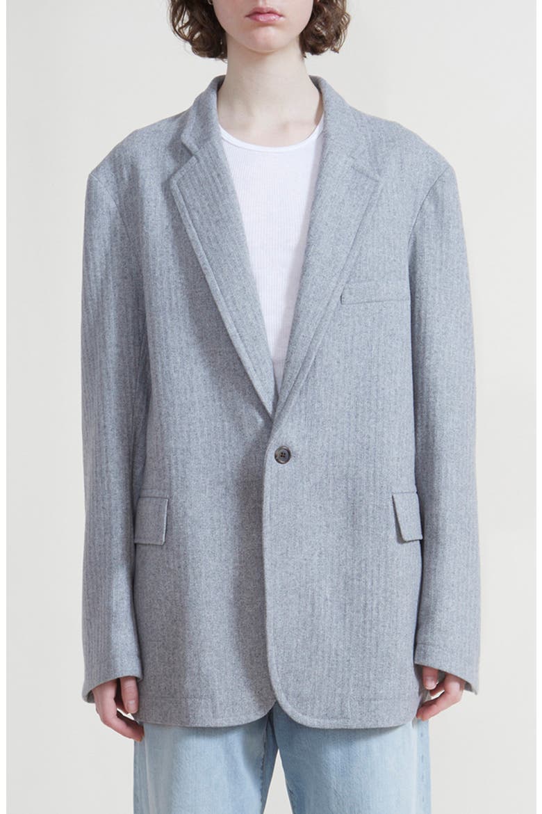 Oversize Wool Blend Blazer, Main, color, LIGHT GREY