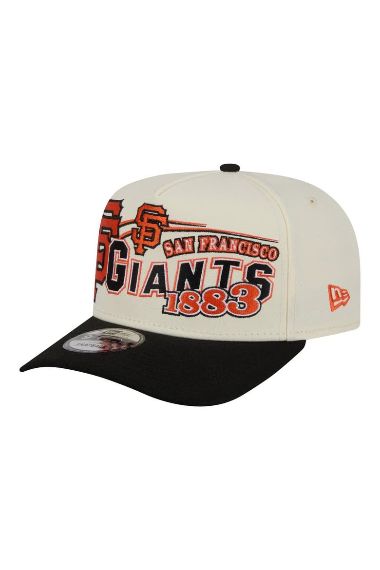 Men's New Era  Cream/Black San Francisco Giants Classic A-Frame 9FIFTY Snapback Hat, Alternate, color, Cream