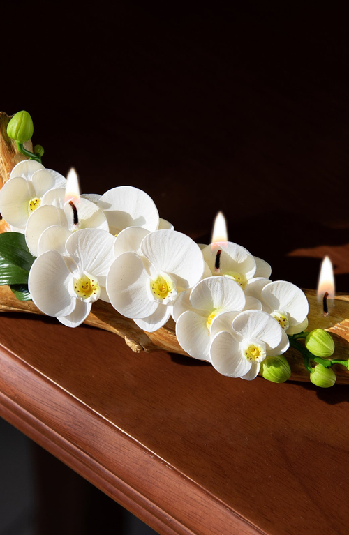 Southlake Gifts Orchid Arrangement Candle In White