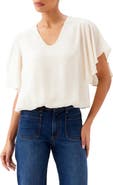 Karen Kane Flutter Sleeve V-Neck Top