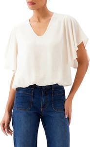 Karen Kane Flutter Sleeve V-Neck Top