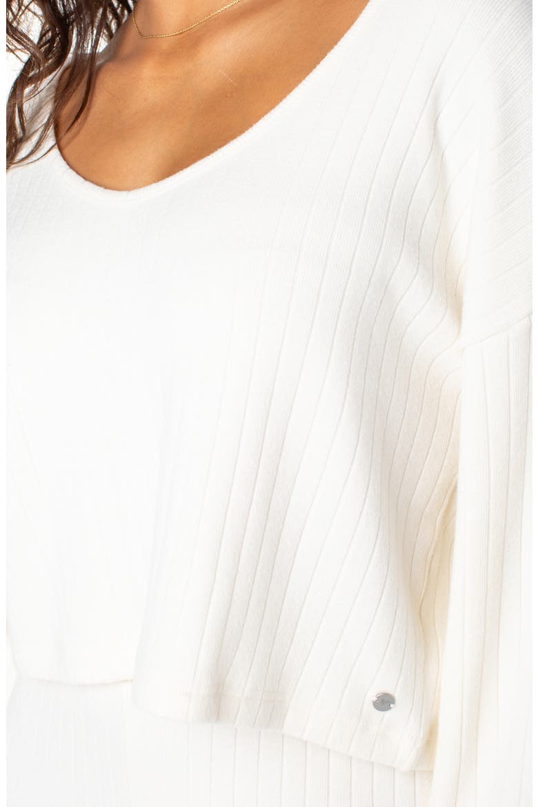 Sandy Coast Long Sleeve Crop Top, Alternate, color, CLOUD DANCER