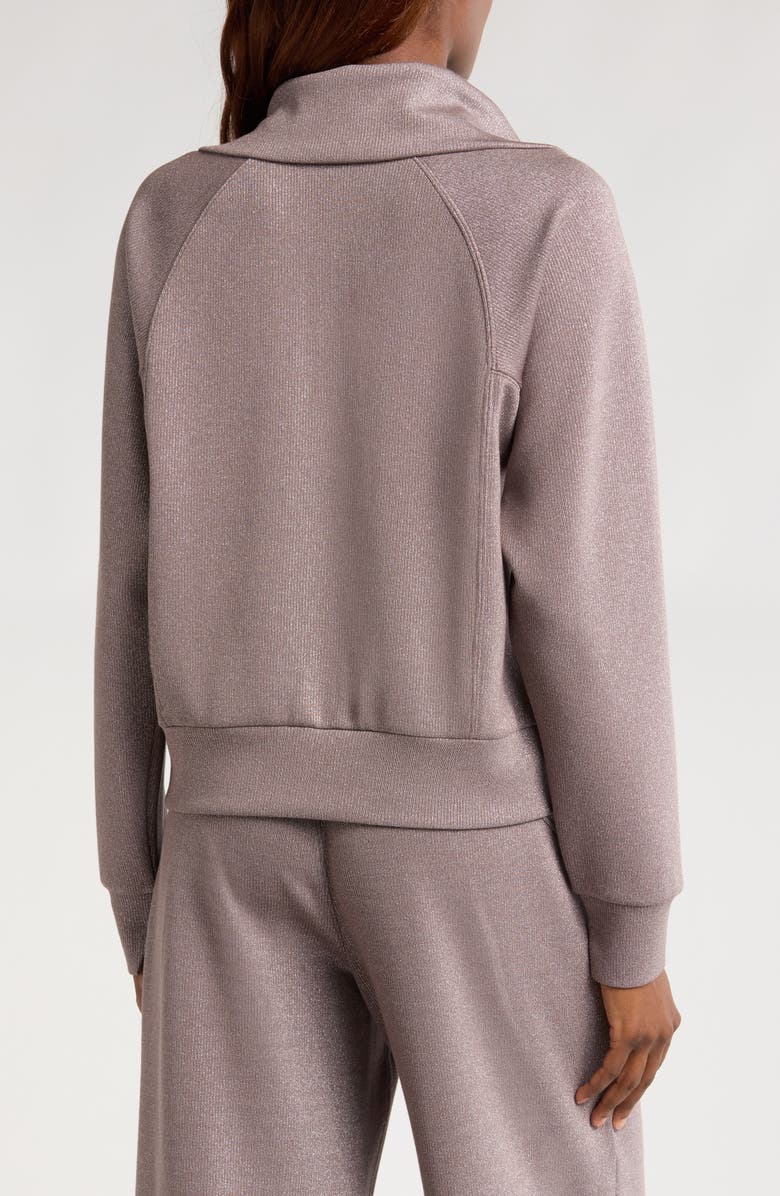 SPANX<sup>®</sup> AirEssentials Shine Half Zip Sweatshirt, Alternate, color, Smoke Silver