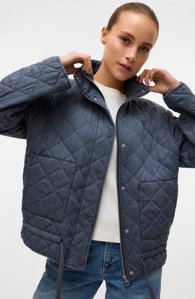 VERO MODA Laguna Quilted Jacket, Alternate, color, Obsidian