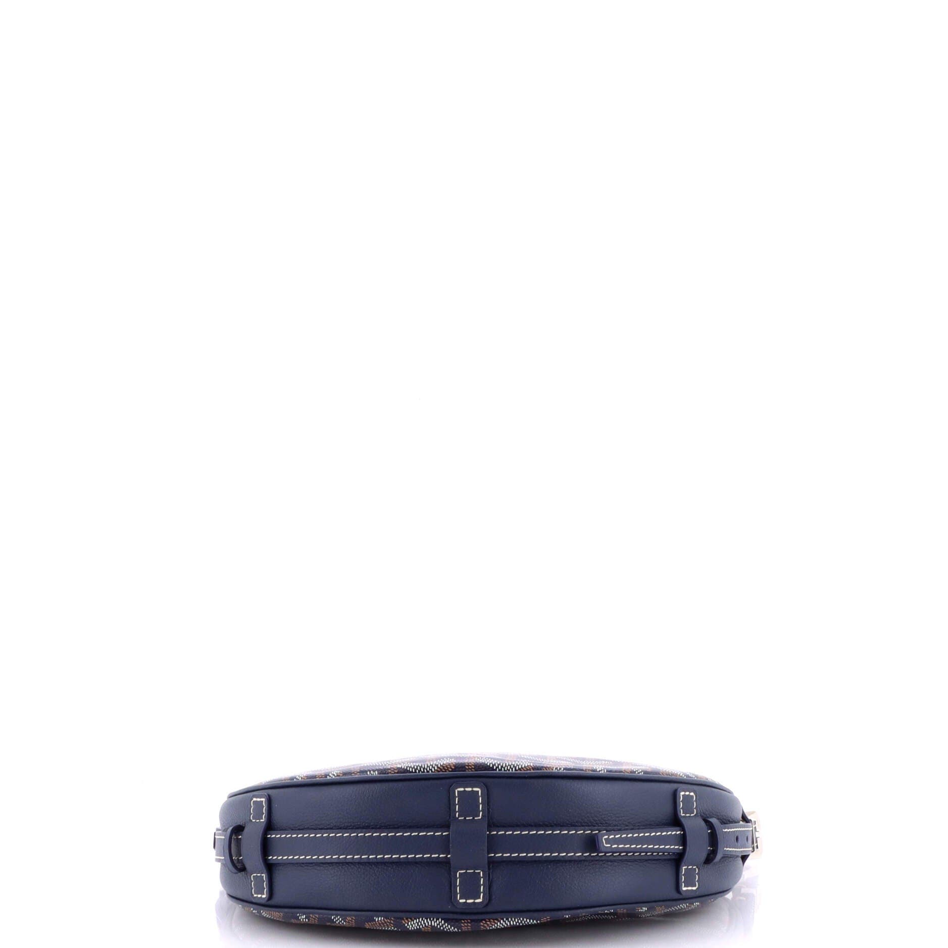 Hirondelle Shoulder Bag Coated Canvas and Leather, Alternate, color, Blue