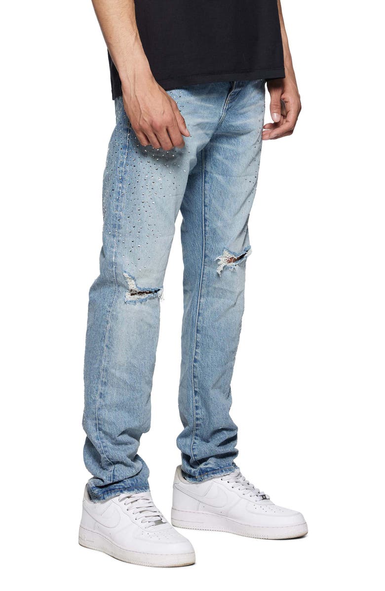 PURPLE BRAND Holloway Rhinestone Ripped Knee Skinny Jeans, Alternate, color, 