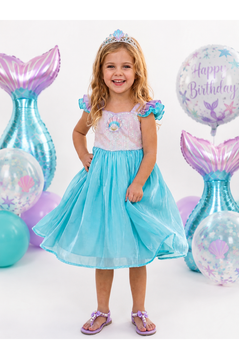 Mermaid Magic Party Dress, Alternate, color, Blue