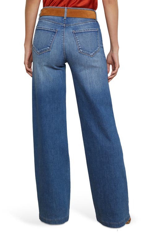 L'agence Clayton High Waist Wide Leg Jeans In Blue