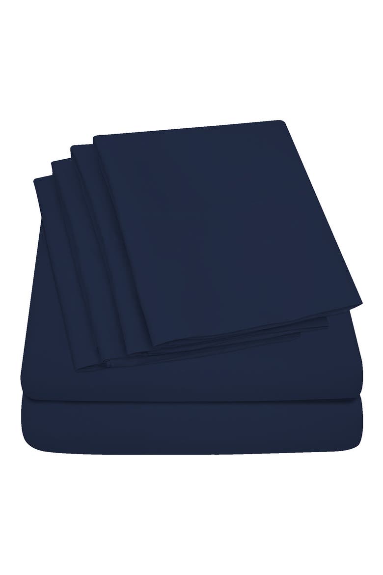 Brushed Microfiber Sheet Set, Main, color, NAVY
