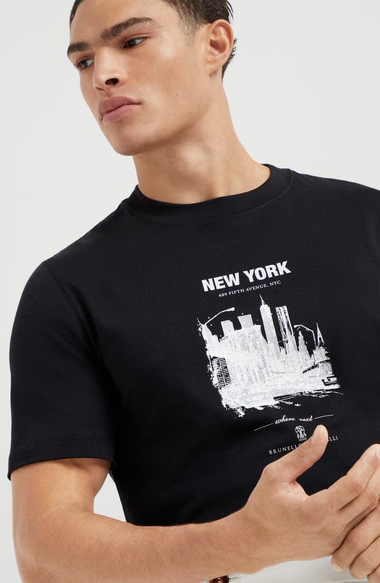 Brunello Cucinelli T-shirt with print, Alternate, color, 