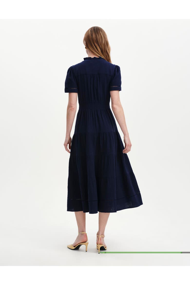 Natalia Cotton Cheesecloth Midi Dress, Alternate, color, Navy